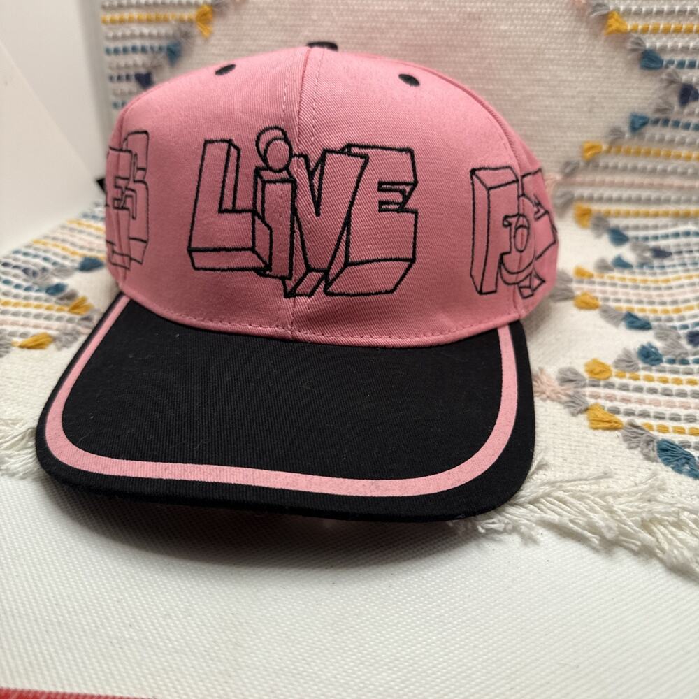 A**holes*s Live Forever Pink Block Letter Adjustable Strapback Hat
